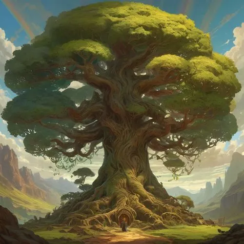 yggdrasil,flourishing tree,dragon tree,celtic tree,tree of life,magic tree,oak tree,a tree,oak,old tree,tree,forest tree,baobab,painted tree,temur,rosewood tree,arboreal,isolated tree,argan tree,arbre,Conceptual Art,Fantasy,Fantasy 18