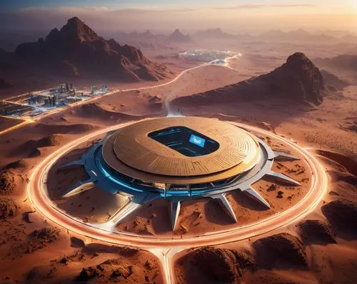 barsoom,sakhir,futuristic landscape,farpoint,masdar,chebbi,kharak,wadi rum,desert planet,cosmodrome,futuristic architecture,cardassia,hasinai,solar cell base,geonosis,sulaco,gallifrey,bonestell,futuristic art museum,nabataeans,Photography,General,Commercial