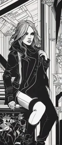 longhena,inking,black coat,alucard,inks,peignoir,harlock,witchblade,carstairs,camie,villainess,mono-line line art,clary,lestat,intoning,book illustration,alekhine,lineart,mono line art,ladyhawke,Illustration,Black and White,Black and White 12