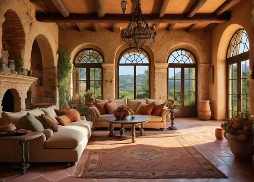 sunroom,tuscan,patio,luxury home interior,loggia,beautiful home,breakfast room,sitting room,porch,inglenook,fireplaces,family room,patios,front porch,home interior,vaulted ceiling,domaine,country estate,casabella,french windows,Illustration,Retro,Retro 11