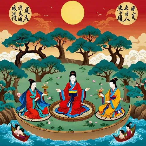 mahasiddhas,chuseok,sakyamuni,bodhisattvas,amitabha,fengwu,tokaido,vajrayana,benzaiten,jigoku,xiangqi,baiyun,drepung,guobao,sanguozhi,dongyin,shunju,kuangyin,taoists,spring festival