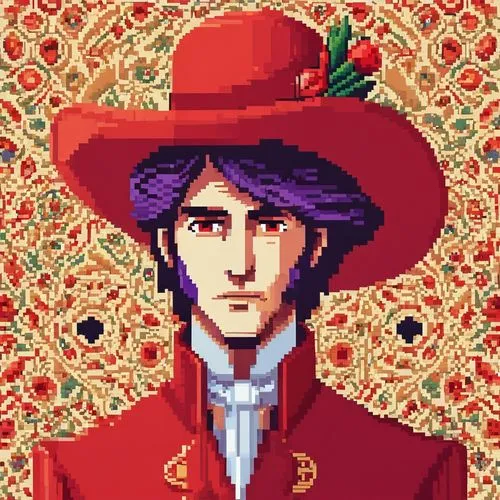 rincewind,pixel art,napoleon bonaparte,octavio,bellboy,jotaro