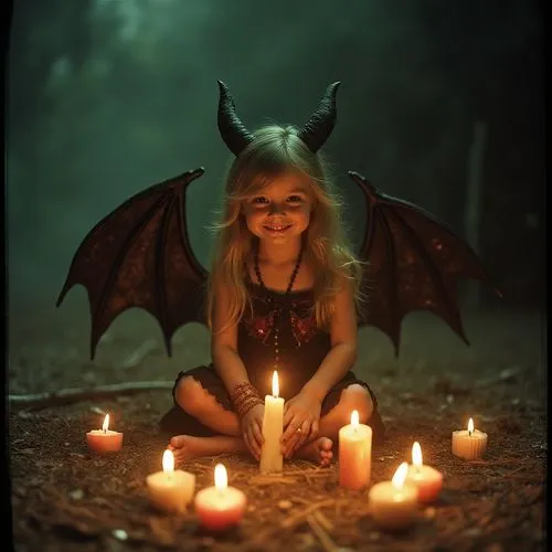  with demon wings and a devilish head on a field,demoness,lilith,demonology,satana,samhain,candlelit,magick,vampyre,evil fairy,myotis,devilish,witches pentagram,vampyres,devil,candlelights,black candl