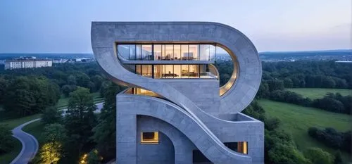 this futuristic house is shaped like the letter s,modern architecture,residential tower,cubic house,sky apartment,arhitecture,morphosis,Photography,Documentary Photography,Documentary Photography 15