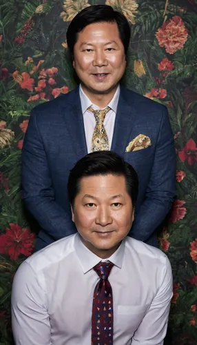 Image may contain Ken Jeong Suzy Nakamura Clothing Shirt Apparel Tie Accessories Accessory Human Person and Sleeve,the h'mong people,hon khoi,oddcouple,funny mr lee,kdrama,kimjongilia,janome chow,feng