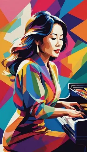 jazz pianist,pianist,piano player,woman playing,wpap,concerto for piano,play piano,vector illustration,piano,vector art,vector graphic,electric piano,digital piano,iris on piano,piano notes,bjork,the piano,piano keyboard,musician,pianet,Illustration,Vector,Vector 07