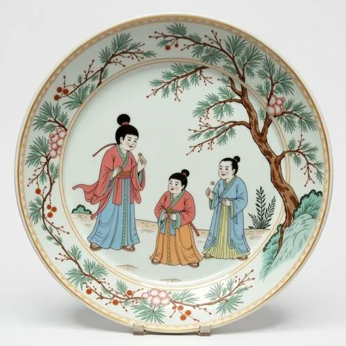 Sho Chiku Bai (松竹梅), 
Also known as the Three Friends or the Three Friends of Winter, Sho Chiku Bai is a decorative motif adapted from Chinese ceramics that incorporates elements of pine, plum, and ba