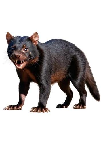 tasmanian devil,mustelid,fossa,cuscus,polecat,schipperke,coatimundi,aye-aye,cougnou,bradypus pygmaeus,dwarf mongoose,mammalian,marsupial,gorgonops,common opossum,kopi luwak,sciurus,mole salamander,kinkajou,american mink,Illustration,Black and White,Black and White 17