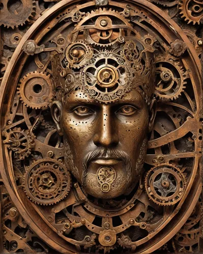 steampunk gears,clockmaker,door knocker,watchmaker,wood carving,cogs,steampunk,carved wood,grandfather clock,clockwork,craftsman,cog,orsay,cuckoo clocks,longcase clock,art nouveau,cuckoo clock,gears,biomechanical,wall clock,Illustration,Realistic Fantasy,Realistic Fantasy 13