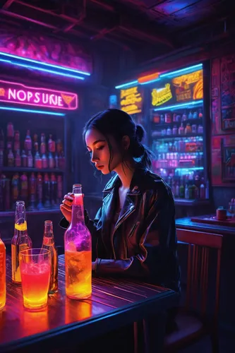 neon drinks,neon cocktails,neon light drinks,neon coffee,cyberpunk,soda shop,unique bar,neon tea,neon lights,transistor,drinking establishment,retro diner,neon light,liquor store,convenience store,sci fiction illustration,neon human resources,liquor bar,nightlife,birds of prey-night,Conceptual Art,Daily,Daily 07