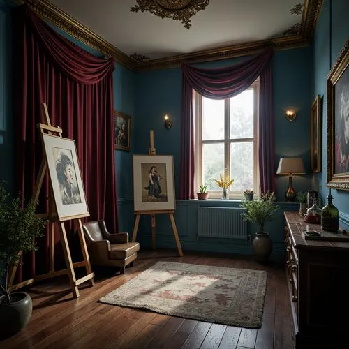 victorian room,blue room,sitting room,danish room,ornate room,old victorian,victorian,anteroom,mauritshuis,interior decor,victorian house,great room,house painting,entrance hall,interior decoration,home interior,paintings,zoffany,enfilade,victorian style