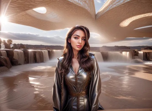 digital compositing,fantasy portrait,fantasy woman,desert rose,desert background,world digital painting,dune,photoshop manipulation,goddess of justice,elven,photo manipulation,futuristic landscape,wonder woman city,art deco background,brie,fantasy picture,photomanipulation,portrait background,sorceress,visual effect lighting