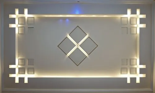 Gypsum decoration in the ceiling of a room with hidden LED lighting the ceiling,a decorative wall with a fancy diamond design on it,frame border,art deco frame,art deco border,diamond border,decorativ