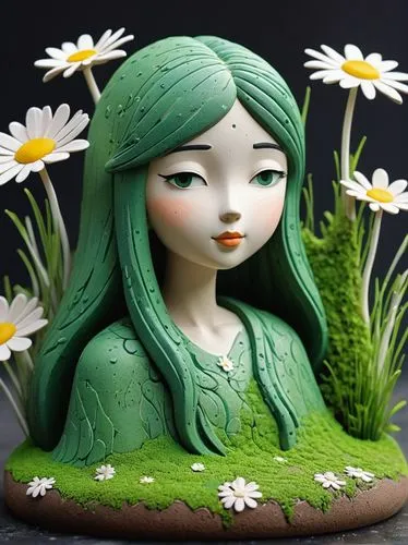 lily of the field,girl in flowers,green mermaid scale,clay doll,lily of the valley,clay animation,dahlia white-green,girl in the garden,garden fairy,lilly of the valley,dryad,3d figure,girl picking flowers,mint blossom,elven flower,flora,porcelain rose,maiden anemone,little girl fairy,centella,Unique,3D,Isometric