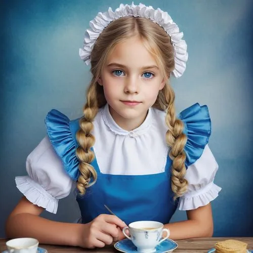 dirndl,timoshenko,young girl,portrait of a girl,girl with cereal bowl,girl in the kitchen,Illustration,Abstract Fantasy,Abstract Fantasy 02