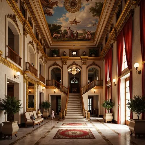 entrance hall,royal interior,foyer,ritzau,nemacolin,residenz,cliveden,cochere,parador,hallway,villa cortine palace,lobby,corridor,hotel hall,kurhaus,paradores,statehouse,europe palace,palacio,drottningholm