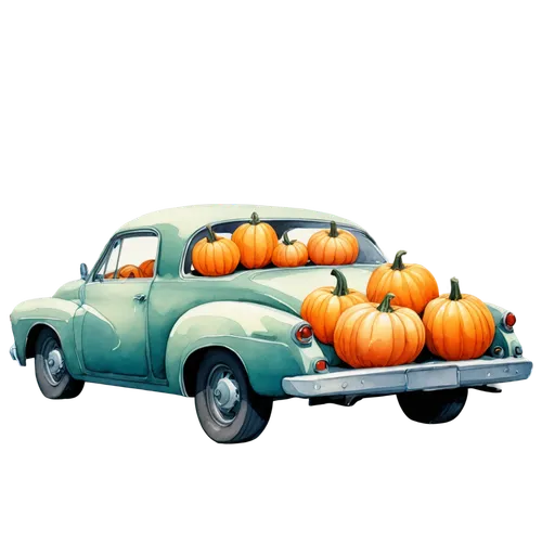 halloween car,old halloween car,halloween truck,decorative pumpkins,mini pumpkins,3d car model,Illustration,Paper based,Paper Based 17