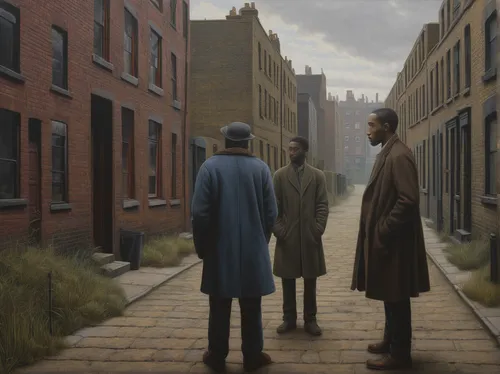 contemporary witnesses,grant wood,oil on canvas,workhouse,old linden alley,juneteenth,oil painting on canvas,old street,harlem,row houses,wright brothers,bethlehem road,thoroughfare,residents,old avenue,george russell,fitzroy,overcoat,oil painting,twenties of the twentieth century,Conceptual Art,Daily,Daily 30