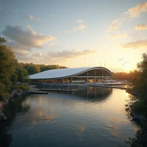 boathouse,boat house,boatshed,boathouses,boat shed,event venue,render,aqua studio,3d rendering,snohetta,revit,renderings,amazonica,boat dock,ozeaneum,golden pavilion,floating stage,pavillion,waterside,roundhouse,Photography,General,Realistic