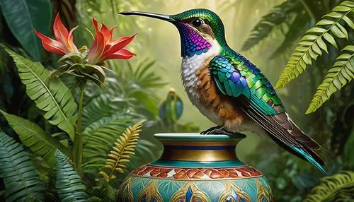 tropical bird,tropical birds,an ornamental bird,ornamental bird,bird hummingbird,exotic bird,cuba-hummingbird,tropical bird climber,colorful birds,bird painting,rofous hummingbird,beautiful bird,hummingbird,bird-of-paradise,nature bird,hummingbirds,quetzal,bird of paradise,tropical floral background,annas hummingbird,Illustration,Realistic Fantasy,Realistic Fantasy 14