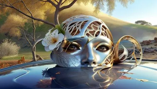 AGREGAR MUCHAS PERSONAS
VEHICULOS,a mask is reflected in a water dle,surface tension,el salvador dali,reflection in water,water elephant,dali,thorgerson,Photography,Artistic Photography,Artistic Photo