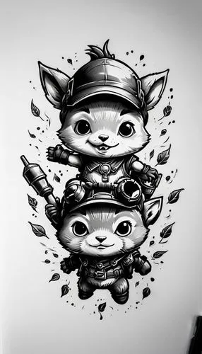 pencil art,graffiti art,raccoons,kids illustration,wall art,frankenweenie,wall sticker,funko,ink,gnomes,rocket raccoon,line art animals,totem,my neighbor totoro,fairy tale icons,hedgehog heads,imp,raccoon,skylanders,stitch,Illustration,Black and White,Black and White 14