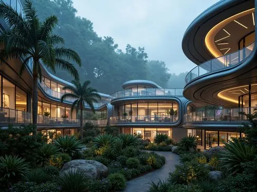 futuristic architecture,luxury home,3d rendering,tropical house,futuristic landscape,renderings,modern architecture,modern house,luxury property,futuristic art museum,dunes house,penthouses,dreamhouse,luxury home interior,amanresorts,render,amazonica,beautiful home,luxury hotel,tropical jungle