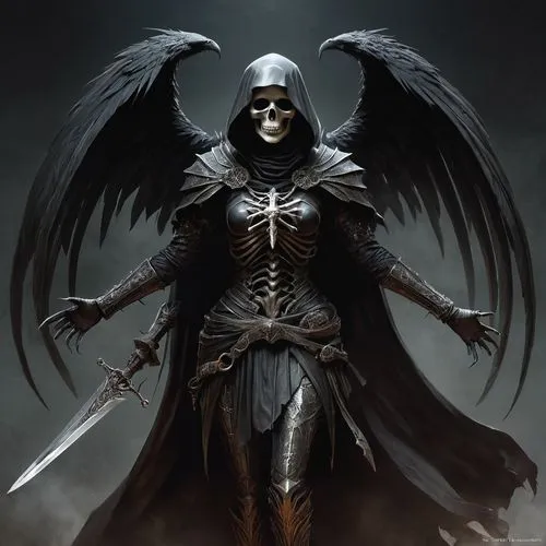 angel of death,dark angel,black angel,archangel,the archangel,reaper,death god,uriel,undead warlock,grim reaper,death angel,grimm reaper,angels of the apocalypse,dance of death,dark elf,corvus,fallen angel,dodge warlock,dark art,guardian angel,Conceptual Art,Fantasy,Fantasy 13