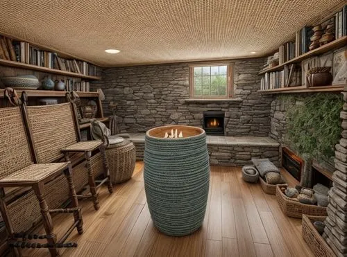 wooden sauna,stone oven,inverted cottage,wood stove,wood-burning stove,fireplace,pizza oven,small cabin,fire place,cabin,wine barrel,charcoal kiln,wine cellar,brick-kiln,mid century house,tile kitchen