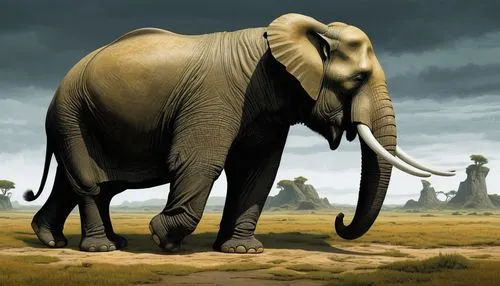 african elephant,african bush elephant,triomphant,elephantine,african elephants,elephant,tuskers,cartoon elephants,silliphant,elephantmen,elefant,olifant,pachyderm,water elephant,elephants,tusker,megafauna,elefante,elephunk,loxodonta,Illustration,Realistic Fantasy,Realistic Fantasy 29