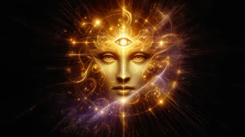 golden mask,apophysis,divine healing energy,solar plexus chakra,golden crown,gold mask,shamanic,zodiac sign libra,crown chakra,priestess,aporia,gold foil art,god shiva,the zodiac sign pisces,inner light,shiva,divination,light mask,mysticism,gold foil crown