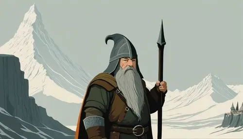 gandalf,dwarf sundheim,mountain guide,norse,fjord,viking,elven,the wanderer,thorin,dwarf,northrend,male elf,odin,barbarian,germanic tribes,adventurer,lone warrior,dwarves,nordland,vikings,Illustration,Japanese style,Japanese Style 08