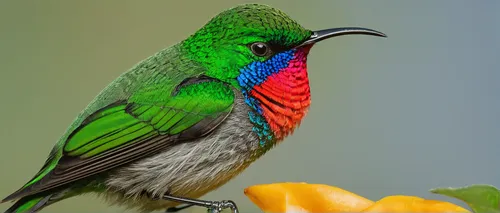 In a scientific article, discuss the unique feeding habits of the southern double-collared sunbird and its ecological significance.,southern double-collared sunbird,orange-breasted sunbird,brown-throa