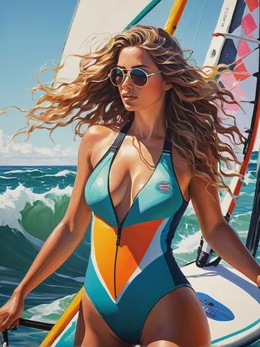 sailboard,yachtswoman,windsurf,sailboarding,windsurfer,windsurfing,surfwear,wind surfing,regata,donsky,girl on the boat,windsurfers,jetski,paddleboard,yachting,jet ski,azzurra,watersport,world digital painting,surfer,Conceptual Art,Oil color,Oil Color 08