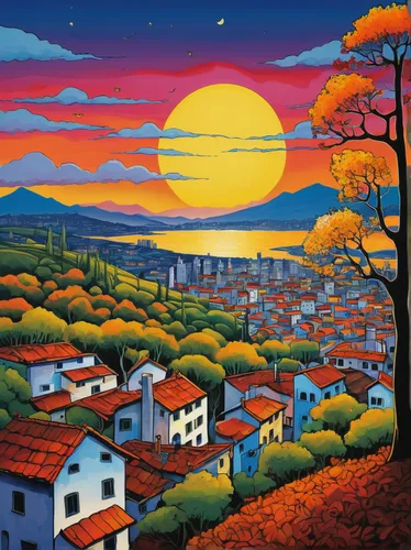 tuscan,volterra,meteora,italian painter,khokhloma painting,shirakami-sanchi,pinsa,tramonto,aperol,carol colman,kato lefkara,landscape,provence,atala,frutti di bosco,montepulciano,night scene,aurora village,lombardy,panoramic landscape,Art,Artistic Painting,Artistic Painting 20