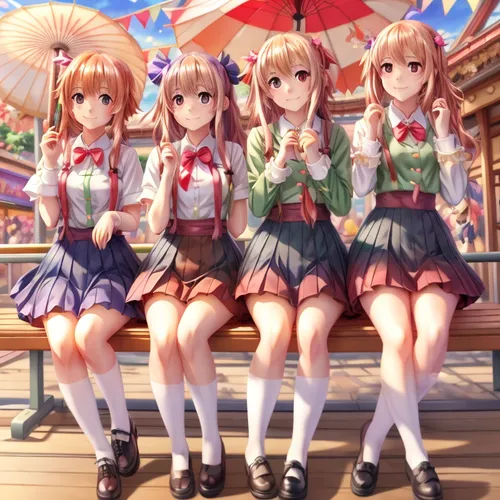 anime japanese clothing,japanese umbrellas,japanese sakura background,naginatajutsu,umbrellas,festival,sakura blossoms,tsumugi kotobuki k-on,doll's festival,group photo,oktoberfest background,sakura f