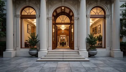 amanresorts,beverly hills hotel,sursock,entryway,marble palace,entranceway,rosecliff,portico,cochere,house entrance,claridges,entrance hall,emirates palace hotel,foyer,palazzo,pillars,hallway,lanesborough,beverly hills,luxury property