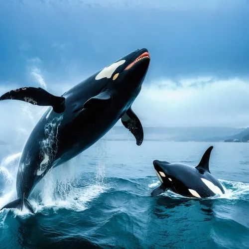 orcas,oceanic dolphins,cetaceans,northern whale dolphin,tilikum,two dolphins,marine mammals,orca,dolphins,sea mammals,blackfish,ballenas,bottlenose dolphins,sea animals,dauphins,delphin,dolphins in water,llorca,ballena,pilot whales,Photography,General,Realistic