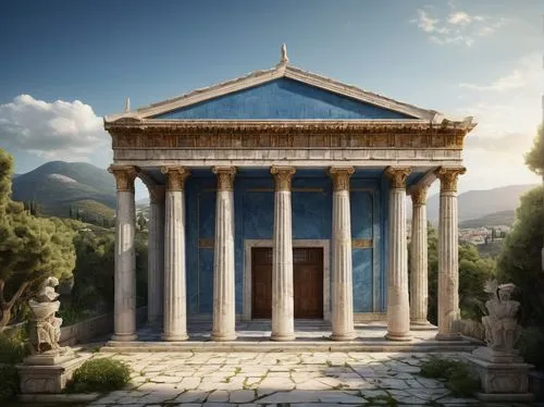 greek temple,temple of diana,roman temple,metapontum,tempio,artemis temple,synaxarion,panagora,erechtheus,delphi,house with caryatids,messene,laodicea,ephesus,halicarnassus,parthenos,pergamon,canonum,artena,periander,Illustration,Abstract Fantasy,Abstract Fantasy 18