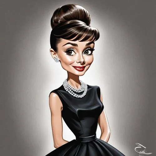 audrey hepburn,hepburn,audrey hepburn-hollywood,audrey,caricatures,caricaturist,Illustration,Abstract Fantasy,Abstract Fantasy 23