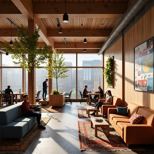 mid century modern,snohetta,modern living room,clubroom,lobby,sunroom,midcentury,mid century house,interior modern design,living room,livingroom,modern office,hotel lobby,loft,breakfast room,lounges,penthouses,neutra,apartment lounge,modern decor