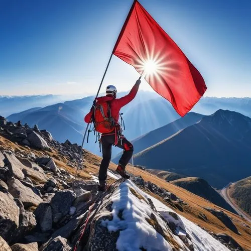 nepal,albania,switerland,kyrgyzstan som,roja,alpinism,alpi,flagbearer,kyrgystan,watzmannfrau,skalbania,hirscher,the transfagarasan,oesterreich,albanians,transfagarasan,flagman,red,mountain paraglider,schynige platte,Photography,General,Realistic