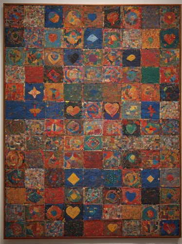 quilt,chakra square,quilting,mosaic,tapestry,quilt barn,flying carpet,kimono fabric,patchwork,blotter,pin board,rangoli,khokhloma painting,motifs of blue stars,braque francais,prayer rug,hippie fabric,tileable patchwork,heart chakra,colorful heart,Conceptual Art,Daily,Daily 26