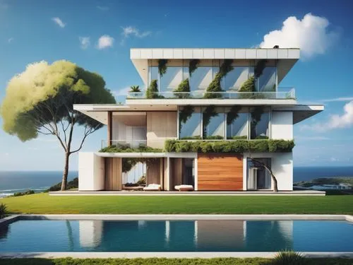 seasteading,modern house,cubic house,tropical house,cube stilt houses,dunes house,holiday villa,modern architecture,dreamhouse,luxury property,beach house,beachhouse,frame house,3d rendering,inmobiliaria,penthouses,immobilier,futuristic architecture,house by the water,cube house,Illustration,Paper based,Paper Based 07