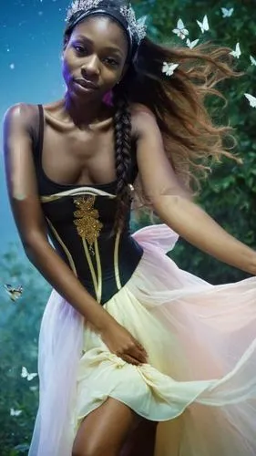 ballerina in the woods,faerie,miss kabylia 2017,afrofuturism,rosa 'the fairy,fairies aloft