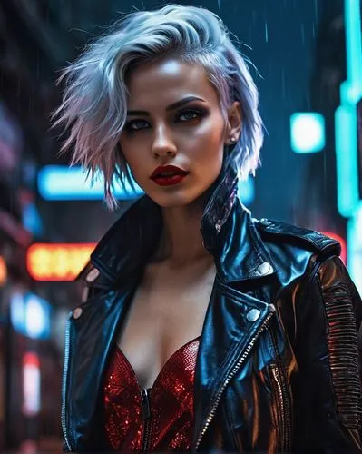 harley,femme fatale,birds of prey-night,cyberpunk,cruella,harley quinn,wallis day,retro woman,bolero jacket,jacket,leather jacket,red lips,renegade,marylyn monroe - female,cruella de ville,grunge,red lipstick,pixie-bob,birds of prey,cool blonde,Conceptual Art,Sci-Fi,Sci-Fi 17