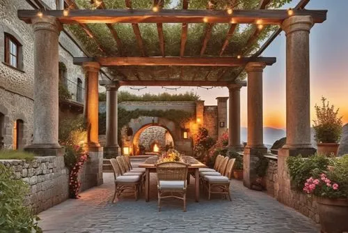 tuscan,outdoor dining,patios,pergola,tuscany,carmel,carmel by the sea,napa valley,patio,provence,terrasse,outdoor table and chairs,napa,toscane,courtyard,provencal,wine country,toscana,hacienda,casabe