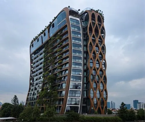 a very tall building with several windows on the outside,zhangzhou,chengdu,hangzhou,residential tower,escala,cyberjaya,Photography,General,Realistic