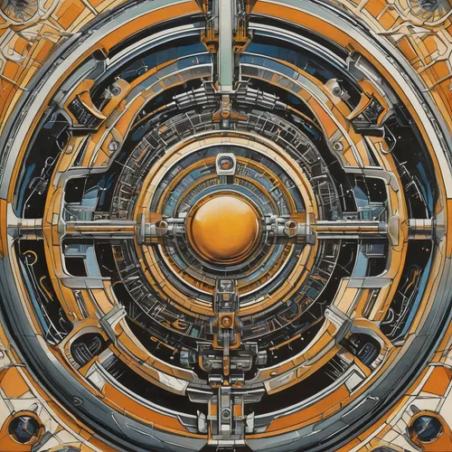 portal,cyclocomputer,combination lock,rust-orange,robot eye,portals,vault,porthole,systems icons,mechanical,key-hole captain,panopticon,biomechanical,cinema 4d,computer icon,metallic door,key hole,cog,computer art,radial,Illustration,Retro,Retro 06