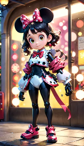 minnie,minnie mouse,disney character,fantasia,rockabella,shanghai disney,disney rose,vector girl,cute cartoon character,pirate,cg artwork,two-point-ladybug,3d fantasy,3d render,mickey mause,sailor,nora,scarlet sail,crown render,matador,Anime,Anime,Cartoon